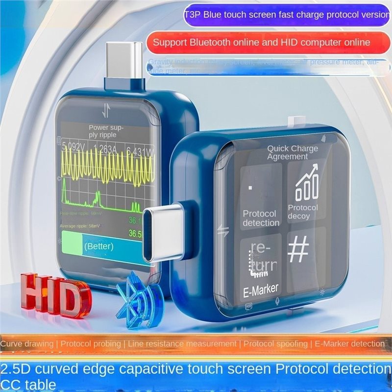 AFOURT-T3P タッチコントロール式USB電源テスター - Logic Analyzer Usb のレビューと価格