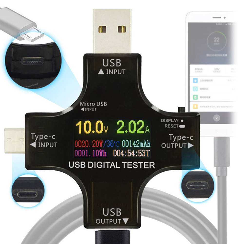 デジタル電圧計,USB Type-C PDカラー電圧計,電流 - Logic Analyzer Usb のレビューと価格