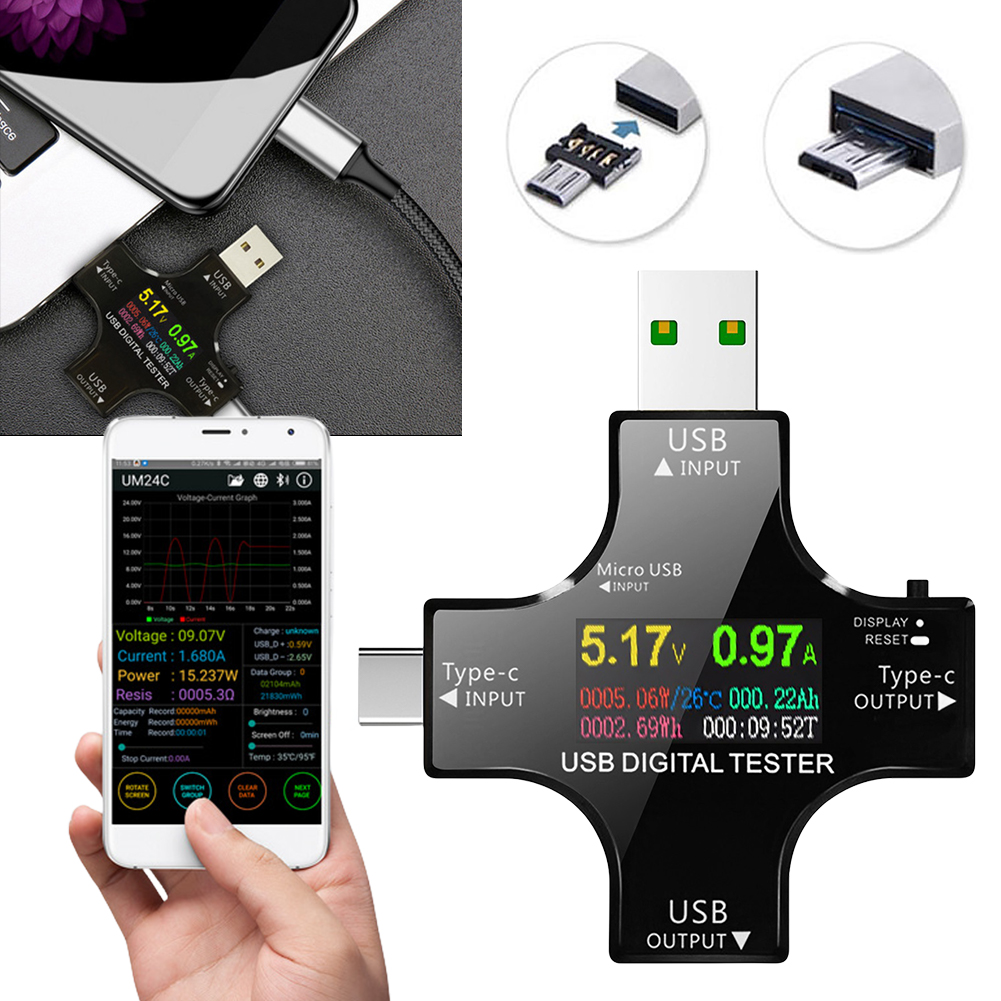 デジタル電圧計,USB Type-C PDカラー電圧計,電流 - Logic Analyzer Usb のレビューと価格